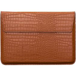 Mobigear Envelope Croco Pochette Ordinateur portable 15 - 16 Pouces Housse ordinateur - Marron