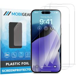 Mobigear iPhone 15 Plus Protection d'écran Film - Compatible Coque (Lot de 3)
