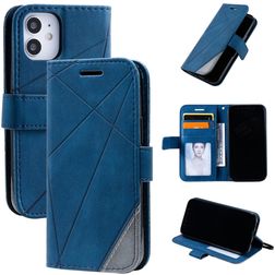 Mobigear Rhombus Housse iPhone 12 Mini Etui Porte-Monnaie - Bleu