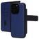 Mobiparts Housse iPhone 16 Pro MagSafe Etui avec Coque Détachable en Cuir Véritable Porte-Monnaie - Bleu