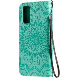 Mobigear Sunflower Housse Samsung Galaxy S20 Etui Porte-Monnaie - Turquoise