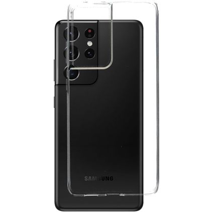 Mobiparts Classic Coque Transparente Samsung Galaxy S21 Ultra Coque arrière en TPU Souple - Transparent