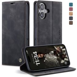 CaseMe 013 Housse iPhone 17 Etui Porte-Monnaie - Noir