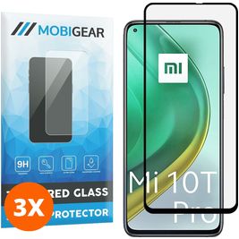 Mobigear Premium Xiaomi Mi 10T Pro Verre trempé Protection d'écran - Compatible Coque - Noir (Lot de 3)
