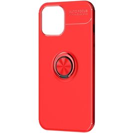Mobigear Armor Ring Coque iPhone 12 Pro Max Coque arrière en TPU Souple Anti-Chocs avec Anneau-Support - Rouge
