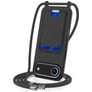 Mobigear Lanyard Card iPhone Air Silicone Coque avec cordon et porte-cartes - Noir
