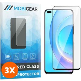 Mobigear Premium HONOR 50 Lite Verre trempé Protection d'écran - Compatible Coque - Noir (Lot de 3)