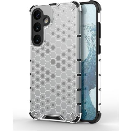 Mobigear Honeycomb Coque Samsung Galaxy S24 Plus Coque arrière Rigide Anti-Chocs - Blanc