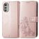 Mobigear Clover Housse Motorola Moto E32s Etui Porte-Monnaie - Rose doré