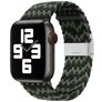 Mobigear Braided Bracelet Nylon Apple Watch Fermeture à pince - 49/46/45/44 mm - Noir / Vert