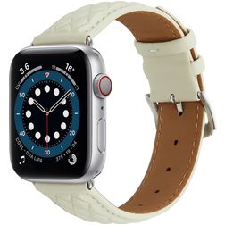 Mobigear Genova Bracelet Cuir Apple Watch Fermeture boucle ardillon - 42/41/40/38 mm - Beige