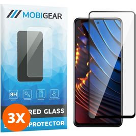 Mobigear Premium POCO X3 GT Verre trempé Protection d'écran - Compatible Coque - Noir (Lot de 3)