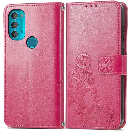 Mobigear Clover Housse Motorola Moto G71 5G Etui Porte-Monnaie - Magenta