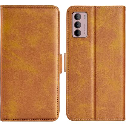 Mobigear Slim Magnet Motorola Moto G42 Étui Portefeuille - Cognac