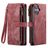 CaseMe C30 Housse iPhone 17 Etui Porte-Monnaie - Rouge