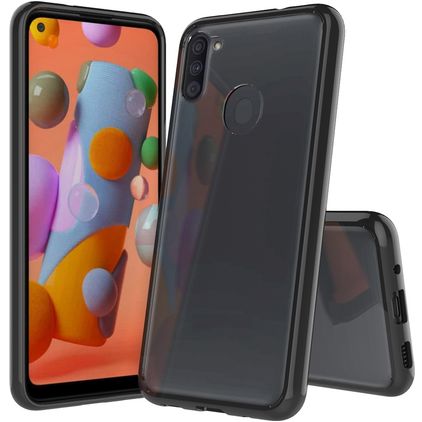 Mobigear Crystal Samsung Galaxy A11 Plastique rigide Coque arrière - Noir / Transparent