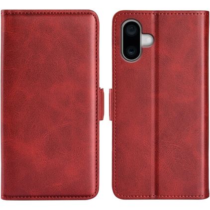 Mobigear Slim Magnet Housse iPhone 16 Etui Porte-Monnaie - Rouge