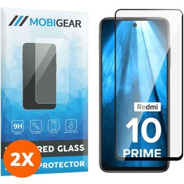 Mobigear Premium Xiaomi Redmi 10 4G Verre trempé Protection d'écran - Compatible Coque - Noir (Lot de 2)