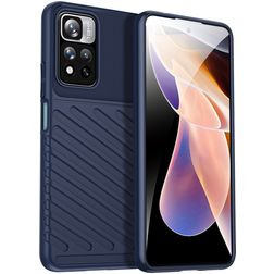 Mobigear Groove Coque Xiaomi Redmi Note 11T Coque arrière en TPU Souple - Bleu
