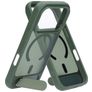 Mobiparts Hardcover Coque iPhone 18 Pro MagSafe Coque arrière Rigide avec Support Amovible - Satin Green