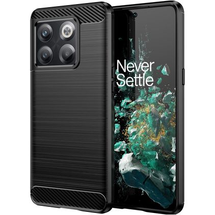 Mobigear Brushed Slim Coque OnePlus 10T Coque arrière en TPU Souple - Noir