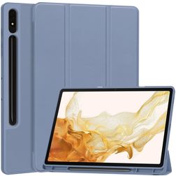Mobigear Tri-Fold Gel Coque Samsung Galaxy Tab S9 Plus Etui en TPU,Similicuir + Porte-crayon - Violet