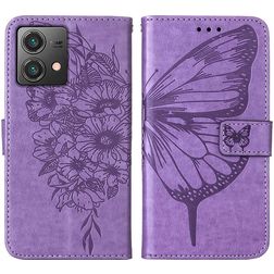 Mobigear Butterfly Housse Motorola Moto G84 Etui Porte-Monnaie - Violet