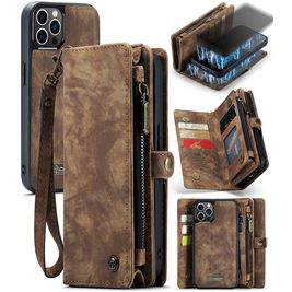 Caseme 008 Housse iPhone 12 Pro Max Etui avec Coque Détachable Porte-Monnaie - Marron