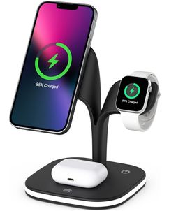 Mobigear MagStation Pro 3in1 Station de Charge MagSafe pour iPhone / AirPods & Apple Watch - Noir