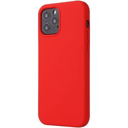 Mobigear Rubber Touch Coque iPhone 12 Coque arrière en Silicone - Rouge