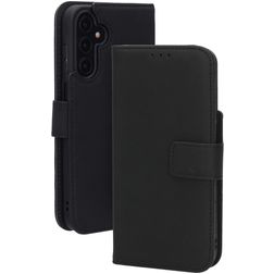 Mobiparts Wallet Housse Samsung Galaxy A15 Etui en Cuir Véritable Porte-Monnaie - Noir