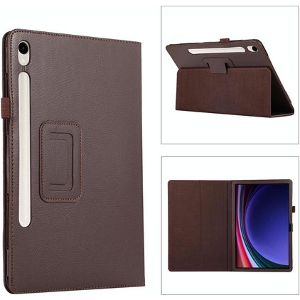 Mobigear Classic Samsung Galaxy Tab S11 Étui + Porte-stylet - Marron