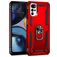 Mobigear Armor Ring Motorola Moto G22 Plastique rigide Coque arrière Antichoc avec bague de maintien - Rouge