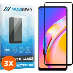 Mobigear Premium OPPO A94 5G Verre trempé Protection d'écran - Compatible Coque - Noir (Lot de 3)