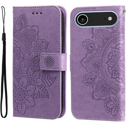 Mobigear Flowers iPhone Air Étui Portefeuille - Violet