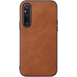 Mobigear Excellent Sony Xperia 1 V Plastique rigide Coque arrière - Marron
