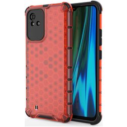 Mobigear Honeycomb Coque Realme Narzo 50 4G Coque arrière Rigide Anti-Chocs - Rouge