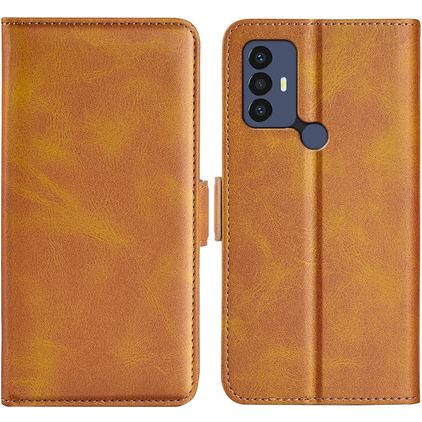 Mobigear Slim Magnet Housse TCL 305 Etui Porte-Monnaie - Cognac