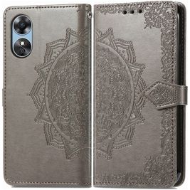 Mobigear Mandala Housse OPPO A17 Etui Porte-Monnaie - Gris