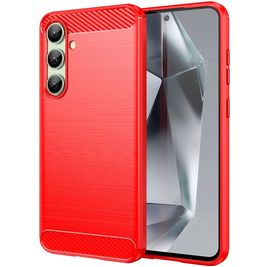 Mobigear Brushed Slim Coque Samsung Galaxy S24 FE Coque arrière en TPU Souple - Rouge