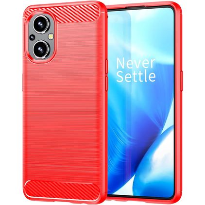 Mobigear Brushed Slim OPPO Reno 7 Lite TPU souple Coque arrière - Rouge