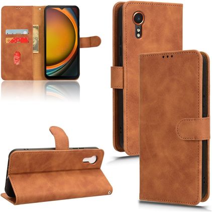 Mobigear Retro Samsung Galaxy Xcover 7 Étui Portefeuille - Marron