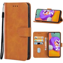 Mobigear Wallet Housse Samsung Galaxy M22 Etui Porte-Monnaie - Marron