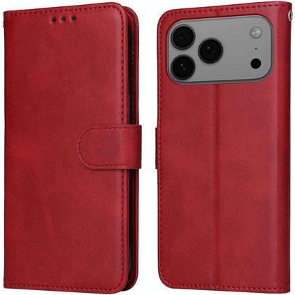 Mobigear Wallet Housse iPhone 17 Pro Max Etui Porte-Monnaie - Rouge