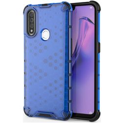 Mobigear Honeycomb Coque OPPO A31 Coque arrière Rigide Anti-Chocs - Bleu