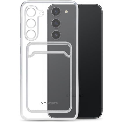 Mobilize Gelly Card Transparent Samsung Galaxy S23 Plus TPU souple Coque arrière avec porte-cartes - Transparent