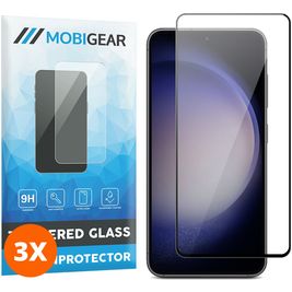 Mobigear Premium Samsung Galaxy S23 FE Verre trempé Protection d'écran - Compatible Coque - Noir (Lot de 3)