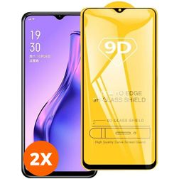 Mobigear Premium OPPO A31 Verre trempé Protection d'écran - Compatible Coque - Noir (Lot de 2)