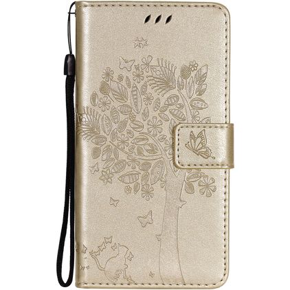 Mobigear Tree Housse Samsung Galaxy S21 Plus Etui Porte-Monnaie - Or