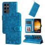 Mobigear Sunflower Housse Samsung Galaxy S24 Ultra Etui Porte-Monnaie - Bleu